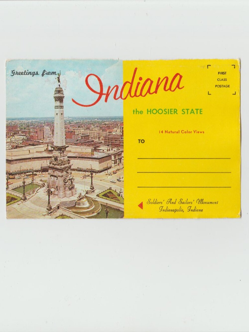 Greetings From Indiana The Hoosier State Postcards Floder